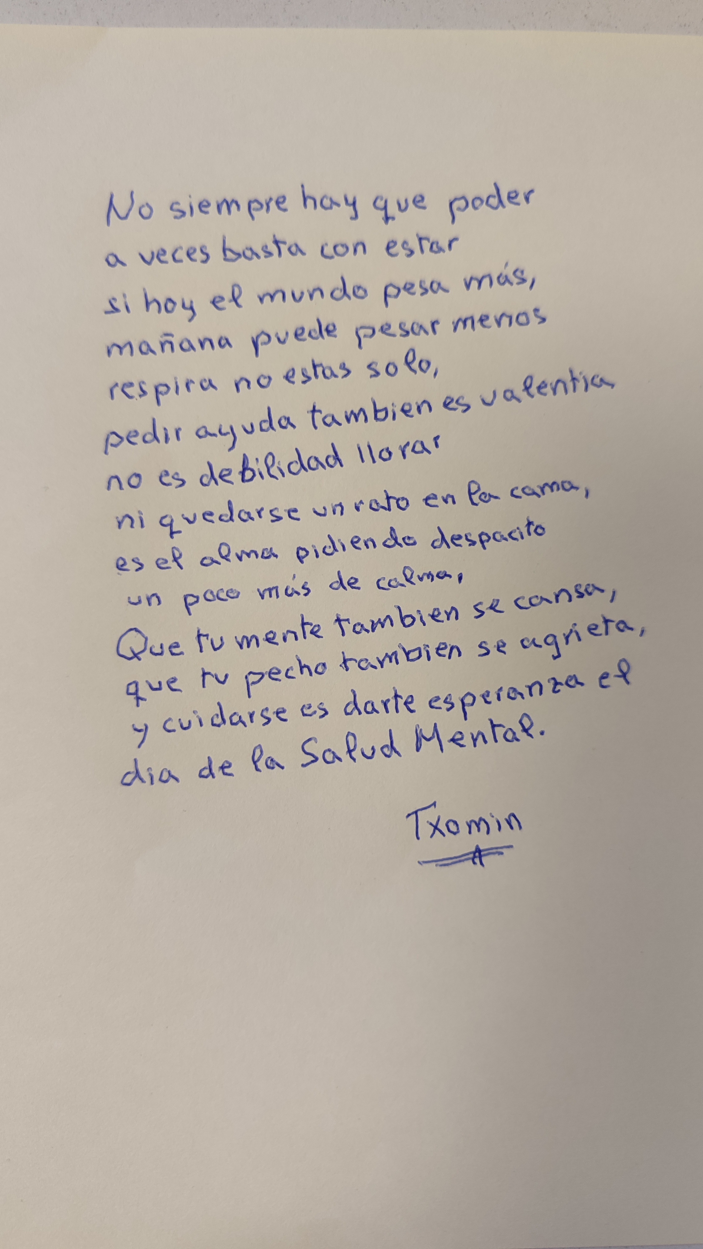 POEMA POR EL DIA DE LA SALUD MENTAL.